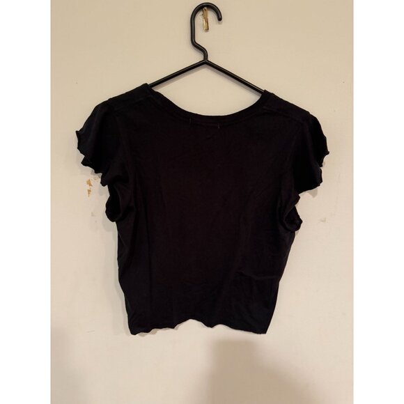 Amo Black Ruffle Sleeve Womens Top Size M - Picture 2 of 3